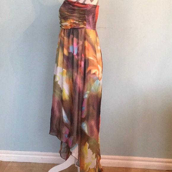 Studio Y Brown Purple High Low Dress SZ Small - Picture 4 of 8